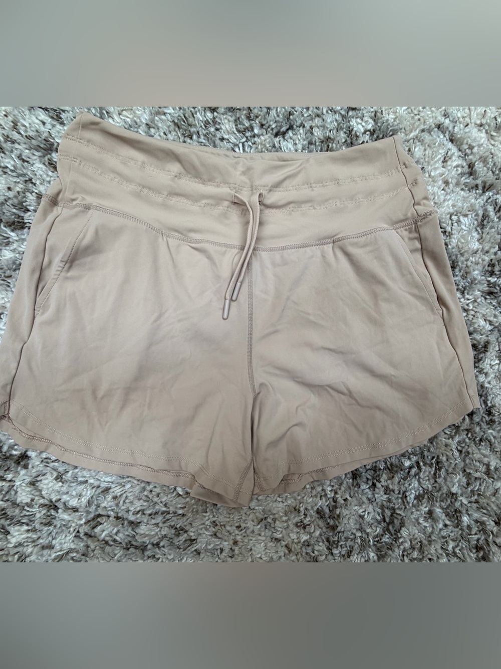 Women's High-Waist Nude Active Shorts Size L